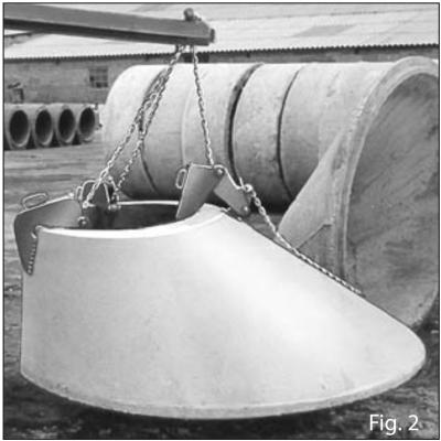 Uchwyt do kręgów betonowych BTGVG szczęki przegubowe wyłożone gumą